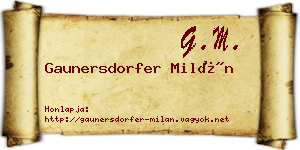 Gaunersdorfer Milán névjegykártya